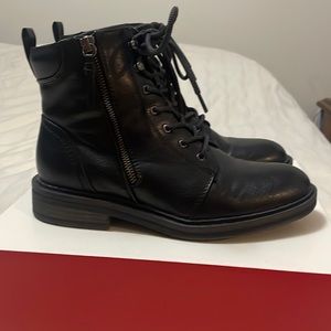 Black combat boots, size 8